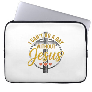Jesus Kreuz Christliche Typografie-Shirt-Design_1 Laptopschutzhülle