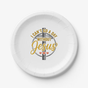 Jesus Kreuz Christliche Typografie-Shirt-Design_1 Pappteller