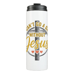 Jesus Kreuz Christliche Typografie-Shirt-Design_1 Thermosbecher