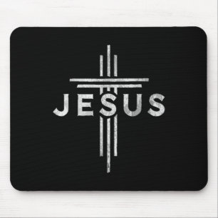 Jesus Kreuz Christus Christ Vintage Jesus Kreuz  Mousepad