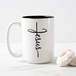 Jesus-Kreuz-Kaffeetasse Zweifarbige Tasse