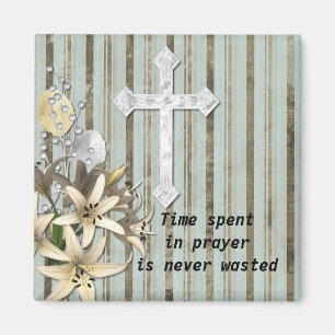 Jesus kreuz mit christlichem Zitat Magnet
