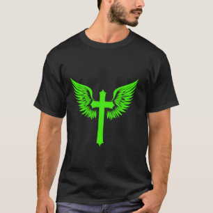 Jesus Kreuz mit Engelsflügeln Christliches Grafik T-Shirt