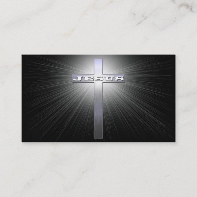 Jesus-Kreuz mit Licht Visitenkarte (Vorderseite)