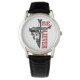 Jesus-Kreuz-Nagel-Design – Mächtiges Christentum Armbanduhr