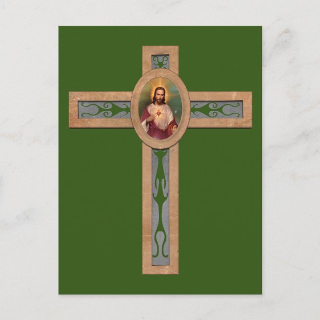 Jesus Kreuz Postkarte (Vorderseite)