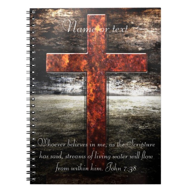 Jesus kreuzen mit Bibelschrift Notizblock (Vorderseite)