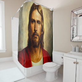 Jesus kreuzen weißer Duschvorhang