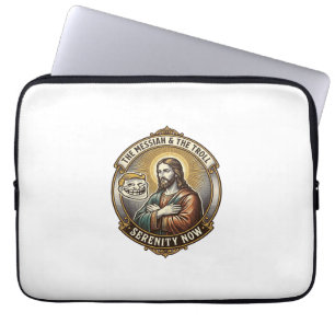 Jesus kreuzt Arme Internet-Troll-Gesicht Emoji Hum Laptopschutzhülle