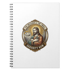 Jesus Kreuzt Arme Internet-Troll-Gesicht Emoji Hum Notizblock