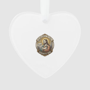 Jesus Kreuzt Arme Internet-Troll-Gesicht Emoji Hum Ornament