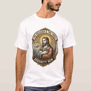 Jesus Kreuzt Arme Internet-Troll-Gesicht Emoji Hum T-Shirt