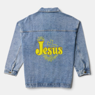 Jesus kreuzt die Christliche Kirche Jeansjacke