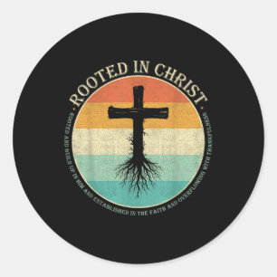 Jesus kreuzt in Christus den Christlichen Glauben. Runder Aufkleber