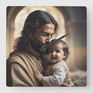 Jesus Kunst Quadratische Wanduhr