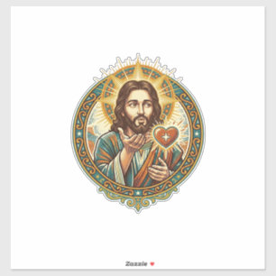 Jesus Küsschen Rot Herz Like Button Humor_1 Aufkleber