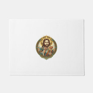 Jesus Küsschen Rot Herz Like Button Humor_1 Fußmatte