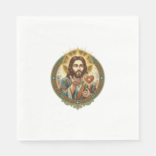 Jesus Küsschen Rot Herz Like Button Humor_1 Serviette