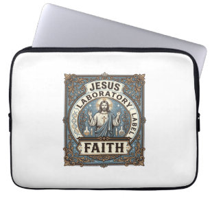 Jesus Laboretikett Glaube Jesus Labor Christi Laptopschutzhülle