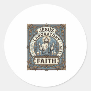 Jesus Laboretikett Glaube Jesus Labor Christi Runder Aufkleber