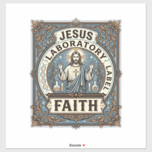 Jesus Laboretikett Glaube Jesus Laborchrist Aufkleber