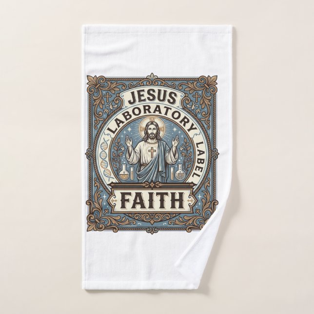 Jesus Laboretikett Glaube Jesus Laborchrist Handtuch (Handtuch)