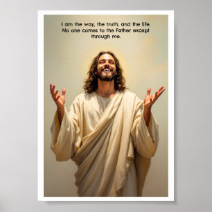 Jesus lächelt, ich bin der Weg der Wahrheit und de Poster