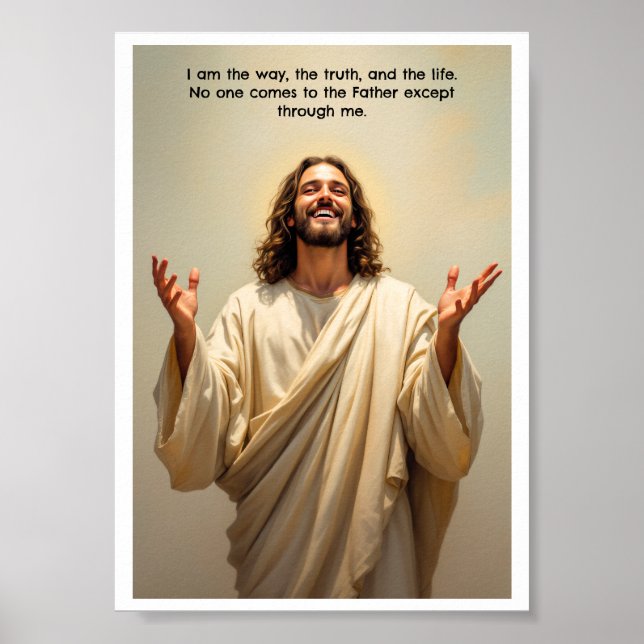 Jesus lächelt, ich bin der Weg der Wahrheit und de Poster (Vorne)
