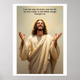Jesus lächelt, ich bin der Weg der Wahrheit und de Poster
