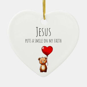 Jesus lächelt meinem Glauben ein individuelles Orn Keramik Ornament