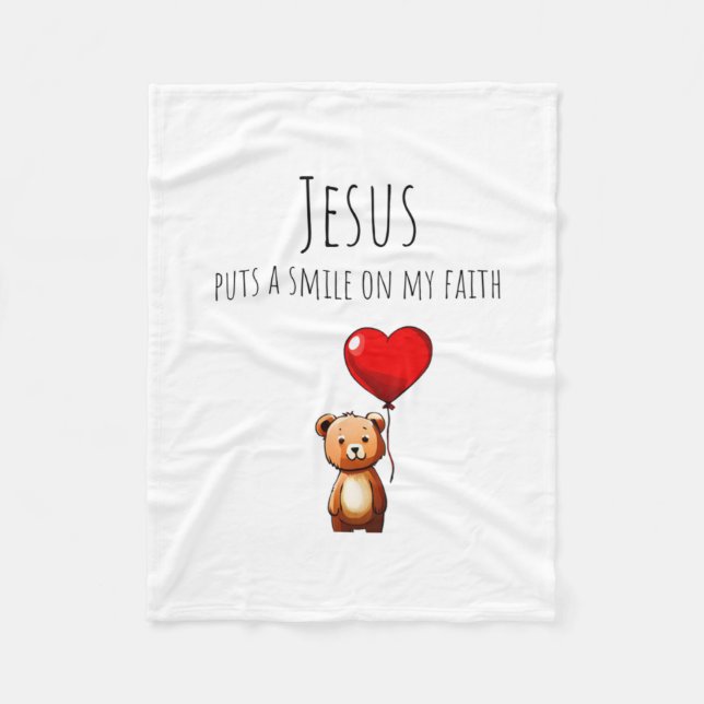Jesus lächelt meinem Glauben ein Lächeln zu, sich  Fleecedecke (Vorderseite)