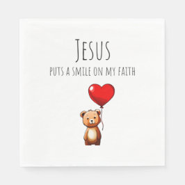 Jesus lächelt meinem Glauben Napkins zu Serviette