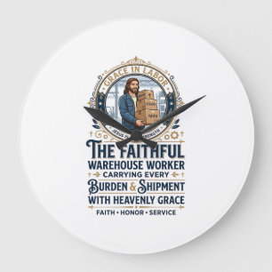 Jesus Lager Logistik Grafik T-Shirt Christliche Ku Große Wanduhr