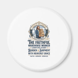 Jesus Lager Logistik Grafik T-Shirt Christliche Ku Magnet