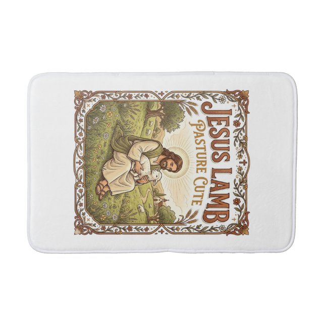Jesus Lamm Weide Niedlich Jesus Lamm Weide Niedlic Badematte (Vorderseite)