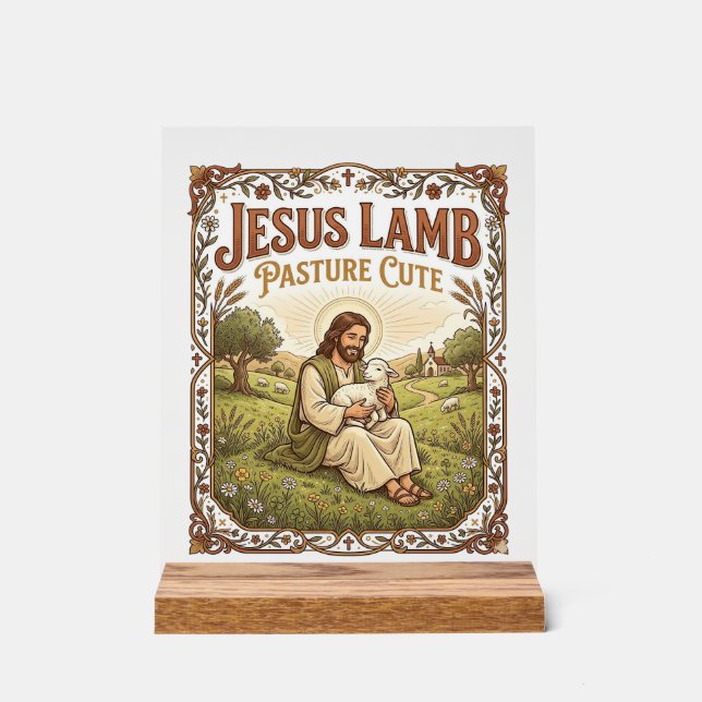 Jesus Lamm Weide Süß Jesus Lamm Weide Süß Ch Acrylschild (Vorderseite)