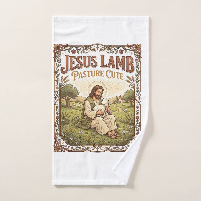 Jesus Lamm Weide Süß Jesus Lamm Weide Süß Ch Handtuch (Handtuch)