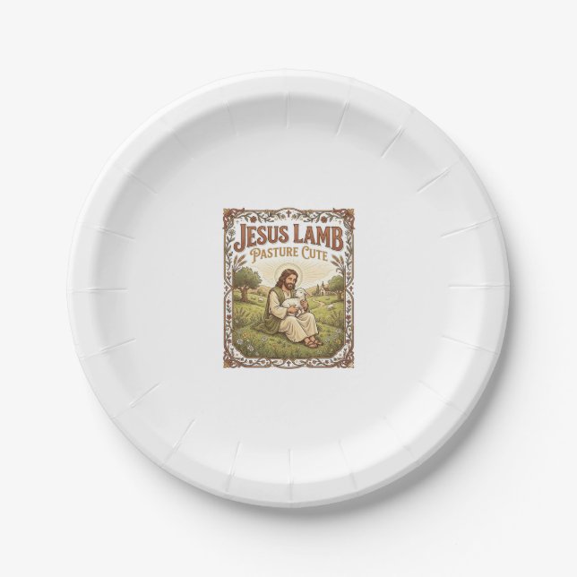 Jesus Lamm Weide Süß Jesus Lamm Weide Süß Ch Pappteller (Vorderseite)