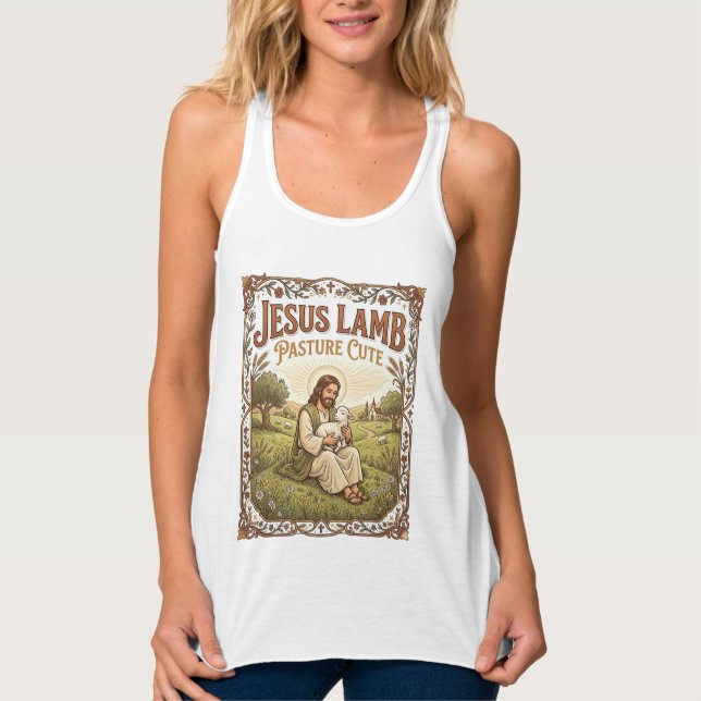 Jesus Lamm Weide Süß Jesus Lamm Weide Süß Ch Tank Top (Vorderseite)