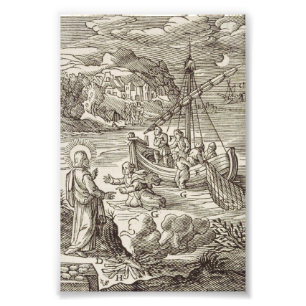 Jesus läuft auf dem Wasser Fotodruck