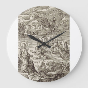 Jesus läuft auf dem Wasser Große Wanduhr