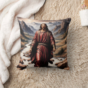 Jesus läuft auf dem Wasser in einem Friedlichen Um Kissen