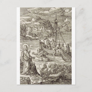 Jesus läuft auf dem Wasser Postkarte