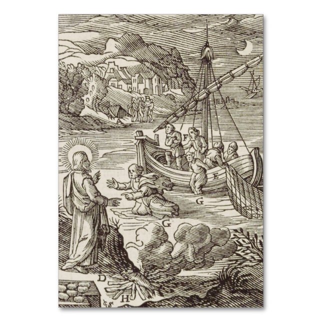 Jesus läuft auf dem Wasser Tischnummer (Vorderseite)