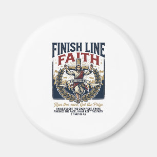 Jesus läuft Marathon Vintage-Shirt Christlich Gra Magnet