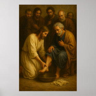 Jésus lave les pieds des disciplesMC affiche d’art