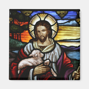 Jésus le bon aimant en verre souillé de berger