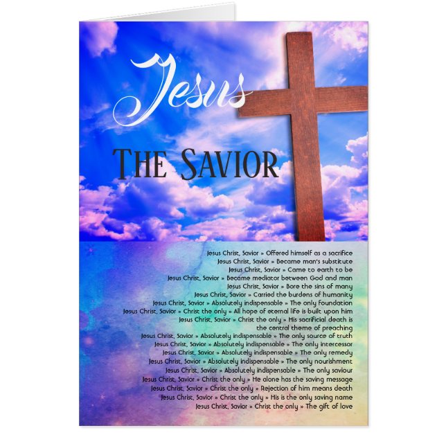 Jésus le Sauveur, Belle carte chrétienne (Devant)