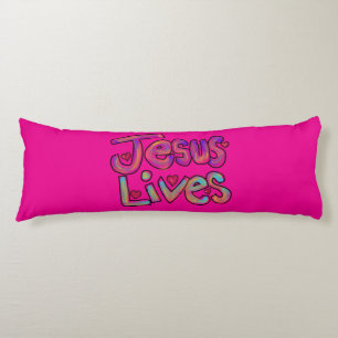 „Jesus lebt“ Christlicher Spruch Benutzername Rosa Seitenschläferkissen