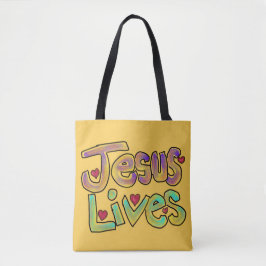 Jesus Lebt Helles Gelb Benutzerdefinierter Name Tasche